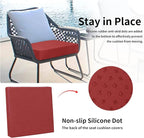 Easy-Going Waterproof Patio Cushion Covers 22x20x4 inch 2 Pack Replacement Non-Slip Outdoor Seat Cushion Slipcover with Zipper. Red