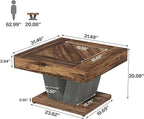 Tribesigns Square Coffee Table, Wood Center Table for Living Room, 31.5" Modern Cocktail Tea Accent Table, Rustic Brown & Black