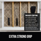 GORILLA GRIP powerGRIP Drawer Shelf and Cabinet Liner, Thick Strong Hold, Non-Adhesive Liners Protect Kitchen Cabinets and Cupboard, Bathroom Drawers, Easy Install, Breathable Mat, 20" x30', Beige