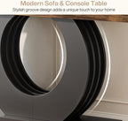 Tribesigns 63-Inch Console Sofa Table, Rustic Industrial Farmhouse Entryway Table, Narrow Long Couch Console Behind Sofa with Black Circle Base for Living Room Hallway, Rustic Brown