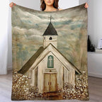 Christian Church Blanket Religious Gifts for Women Men Christian Throw Blanket for Kids Adults Soft Warm Cozy Fleece Blanket for Couch Sofa Bed 60"x80"
