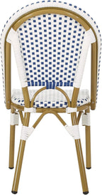Christopher Knight Home Philomena Outdoor French Bistro Chair (Set of 4), Blue + White + Bamboo Print Finish