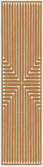 RUGGABLE x Jonathan Adler Machine Washable Modern Runner Rug – Inkdrop Copper 2.5x10, Stain-Resistant, Non-Slip – Washable Rug for Hallway, Entryway, Living Room & Kitchen–with Standard Pad