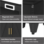 Large Metal Kitchen Pantry Cabinet with Adjustable Shelves - Freestanding Kitchen Storage Cabinet for Dining Room,Livingroom Bathroom, Hallway, Workshop, Office (Black, 71"-1 Drawer)