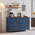 Farmhouse Dresser and Nightstand Sets, Wood 54" Wide Dresser & 24" Night Stand with Charging Station, 2 Piece Bedroom Furniture Set, Chest of Drawers for Bedroom, Home, Living Room, Hallway