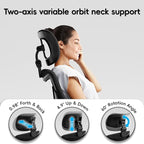 Ergonomic Office Chair-Computer X-Shaped Chair Mesh PU Leather with Adjustable Lumbar Support-Executive Desk Chair High Back with Headrest Flip-Up Arms for Long Hours (Black)