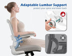 TRALT Ergonomic Office Chair - Desk Chair with Adjustable Lumbar Support Computer Chair - Mesh Comfy Chair with Flip-up Armrests - Gaming Chairs for Adults Home Office (Leather, Grey)