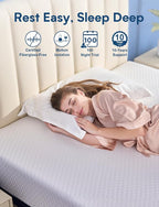Twin Mattress Firm, 12 Inch Cooling Gel Memory Foam Mattress, Back Pain Relief, Cooling Ice Silk Cover, Bed Mattress in Box, CertiPUR-US Certified