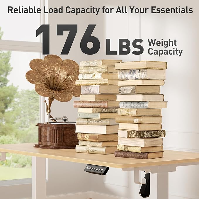 48 x 24 Inch Electric Standing Desk Adjustable Height, Sit Stand Desk, Stand up Desk for Home Office, Computer Workstation (Spliced Desktop,Oak)