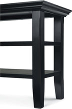SIMPLIHOME Acadian 14-inch Wide Solid Wood Narrow End Table in Black, Transitional-Style Side Table for Living Room, Bedroom, or Family Room with 2 Open Shelves