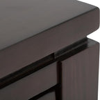 SIMPLIHOME Cosmopolitan Coffee Table - 42 inch Wide Solid Wood Contemporary Rectangle Cocktail Table in Mahogany Brown, Stylish Living Room Table with 2 Drawers and Square Brushed Nickel Knobs