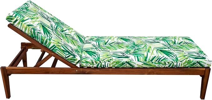 Tommy Bahama Chaise Cushion, 26" X 77" X 2.5", Coastal Palm Green Leaf
