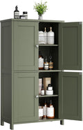 Shintenchi Bathroom Storage Cabinet with Doors and Shelves, Floor Cabinets for Washroom Furniture, Laundry Room, Organization with Adjustable Shelf, Green