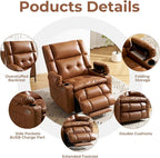 Dual Motor Power Lift Recliner Chair for Elderly with Massage and Heat, Oversized Lift Chair with Arm Storage, Lay Flat Lift Recliner for Adults, Big Tall, Infinite Position, Camel