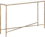 SAFAVIEH Couture Home Collection Jessa Brass Metal/White Marble Top Entryway Living Room Rectangle Console Table (Fully Assembled)