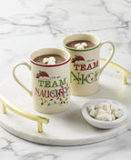 Lenox Coffee Mug, Naughty & Nice 14 Oz Mugs Set Of 2, Ceramic Material, Microwave Safe, Dishwasher Safe, Christmas Drinkware Set Mugs for Coffee and Tea, Christmas Decoration (14 Oz, Set Of 2)