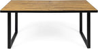 Christopher Knight Home Requeta Outdoor Dining Sets, Black + Teak
