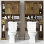 Vabches Over The Toilet Storage Cabinet, Farmhouse Storage Cabinet Over Toilet with Barn Door，Home Space-Saving Toilet Rack for Bathroom, Restroom and Laundry