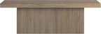 Henn&Hart 48" Fluted Low-Profile Coffee Table with Solid Base for Living Room, Family Room, or Office, Antiqued Gray Oak