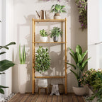 AmazerBath Bamboo Over The Toilet Storage Shelf, 2-Tier Over Toilet Organizer Rack, Freestanding Above Toilet Shelf for Bathroom, Laundry, Space Saver, Natural Color