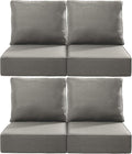 Luxury 22x24/22x25 6-Inch Outdoor Chair Cushions Set of 4 - Heavy Duty Water-Resistant Comfortable Cushion for Patio Furniture Set Dining Gliding Rocking Chairs Loveseat L-Shape Sofa - Grey