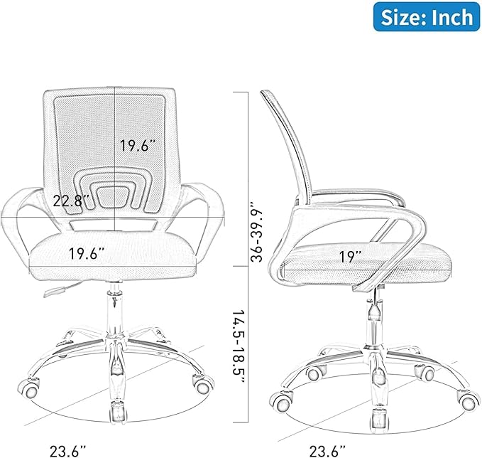 Bonzy Home Ergonomic Conference Room Chairs Set of 8, Rolling Conference Chair with Wheels, Mesh Computer Desk Chair Office Chairs with 360°Swivel, Height Adjustable, 8 Pack