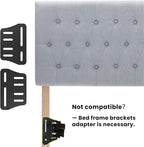 Kingfun Headboards for King Size Bed in Modern Button Design, Premium Linen Fabric Upholstered Tufted Bed Headboard, Adjustable Solid Wood Head Board, Grey