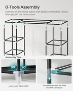 SONGMICS Closet Wardrobe, Portable Closet for Bedroom, Clothes Rail with Non-Woven Fabric Cover, Clothes Storage Organizer, 59 x 17.7 x 69 Inches, 12 Compartments, Black ULSF03H