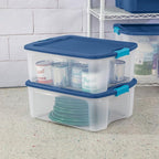 Sterilite 24-Pack Latch and Carry, Clear Plastic Storage Bins with Latching Lids and Full-Grip Handles, 12 Gallon