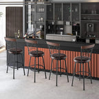 COSTWAY Bar Stools for Kitchen Island, 24/30 Inch Adjustable Seat Height Swivel Barstools Set of 4, Cushioned Seat & Cozy Backrest, Extra Leg Tubes for Height Adjustment, for Kitchen, Bar (4)
