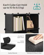 SONGMICS Cube Storage Organizer, 12-Cube Closet Storage Shelves, Modular Bookcase, Black ULPC34HV1