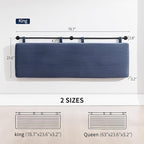 UEV King Headboard Only, Wall Mounted Hanging Upholstered Bed Head Board, Modern Vertical Channel Design of Fine Flannel, Elegant Dark Blue Fluted Headboard for Bedroom (Dark Blue, King Size)