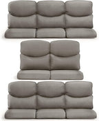 8-Piece Outdoor Patio Cushion Set - Fade & Water Resistant with Removable Olefin Cover, 22x24x4 Inch Memory Foam Cushions for Wicker Sectional Sofa – Grey/Crescent