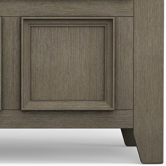 SIMPLIHOME Amherst Entryway Storage Bench - 48 inch Wide Solid Wood Hallway Seat in Farmhouse Grey, Transitional Bench for Entryway or Living Room with Lift-Up Lid and Spacious Storage