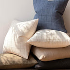 Foindtower Set of 2 Decorative Linen Check Throw Pillow Covers Neutral Farmhouse Lumbar Cushion Covers Modern Boho Home Decor for Sofa Chair Couch Bedroom Living Room,12×20 Inch,Natural Beige
