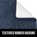 GORILLA GRIP Premium Luxury Bath Rug, 60x24, Absorbent, Soft, Thick Shag, Plush Bathroom Mat Rugs, Machine Washable, Microfiber Quick Dry, Mats for Shower, Bathtub and Floor Accessories, Indigo