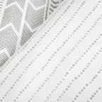 Lush Decor Hygge Geo Reversible 3 Piece Cotton Duvet Set, Full/Queen, Gray & White