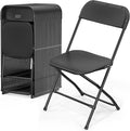 VINGLI 20 Pack Black Plastic Folding Chair, Indoor Outdoor Portable Stackable Commercial Seat with Steel Frame 350lb. Capacity for Events Office Wedding Party Picnic Kitchen Dining