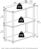 Furinno Turn-N-Tube Storage Shelves, 3-Tier Book Shelf, Corner Shelf, Toolless Open Shelves, for Organization and Storage, Living Room, Garage, Home Office, White