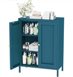 Metal Bathroom Storage Cabinet,Bathroom Floor Storage Cabinet with 2 Adjustable Shelves and 2 Doors,Freestanding Sideboard for Small Spaces, Living Room, Home Office, Dining Room