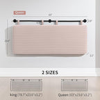UEV Queen Headboard Only, Wall Mounted Hanging Upholstered Bed Head Board, Modern Vertical Channel Design of Fine Flannel, Elegant Pink Fluted Headboard for Bedroom (Pink, Queen Size)