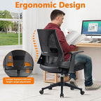 CLATINA 500lbs Big and Tall Office Chair Heavy Duty Mesh Ergonomic Computer Chairs with Adjustable Lumbar Support and Wide Comfy Seat for Home Office Conference Heavy People, Black(4 Pack)
