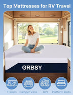 Firm Mattress Short Queen Size, 12 Inch Cooling Gel Memory Foam RV Mattress, Back Pain Relief, Cooling Ice Silk Cover, CertiPUR-US Certified