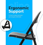 Oline Folding Chair, Indoor Outdoor Plastic Commercial Stackable Foldable Guest Chairs for Events Office Wedding Party Picnic Kitchen Dining, 350lb Capacity (Black, 6 Pack)