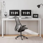 Need 63 Inch Large Computer Desk - Modern Simple Style Home Office Gaming Desk, Basic Writing Table for Study Student, White Metal Frame, White