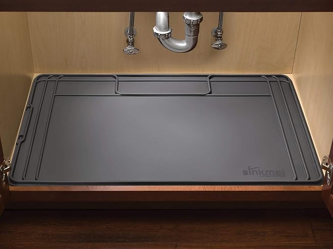 WeatherTech SinkMat – Waterproof Under Sink Liner Mat for Kitchen Bathroom – 34” x 22” Inches - Durable, Flexible Tray – Home undersink Organizer Must Haves, Black