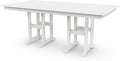 POLYWOOD Lakeside Farmhouse Style 37" x 72" Rectangle Outdoor Dining Table, White, All-Weather HDPE Lumber Patio Furniture, Buffet Table for Deck, Garden, Poolside