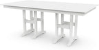 POLYWOOD Lakeside Farmhouse Style 37" x 72" Rectangle Outdoor Dining Table, White, All-Weather HDPE Lumber Patio Furniture, Buffet Table for Deck, Garden, Poolside