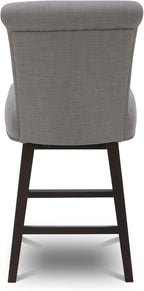 CHITA 26 Inch Counter Height Swivel Bar Stools Set of 3, FSC Certified Modern Fabric Swivel Barstool Chair with Back, Flint Grey