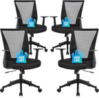 CLATINA Home Office Chair Ergonomic Desk Chair Mesh Computer Chairs with Armrests Executive Rolling Wheels Swivel Heavy Duty Chairs Office, Home, Black 4 Pack